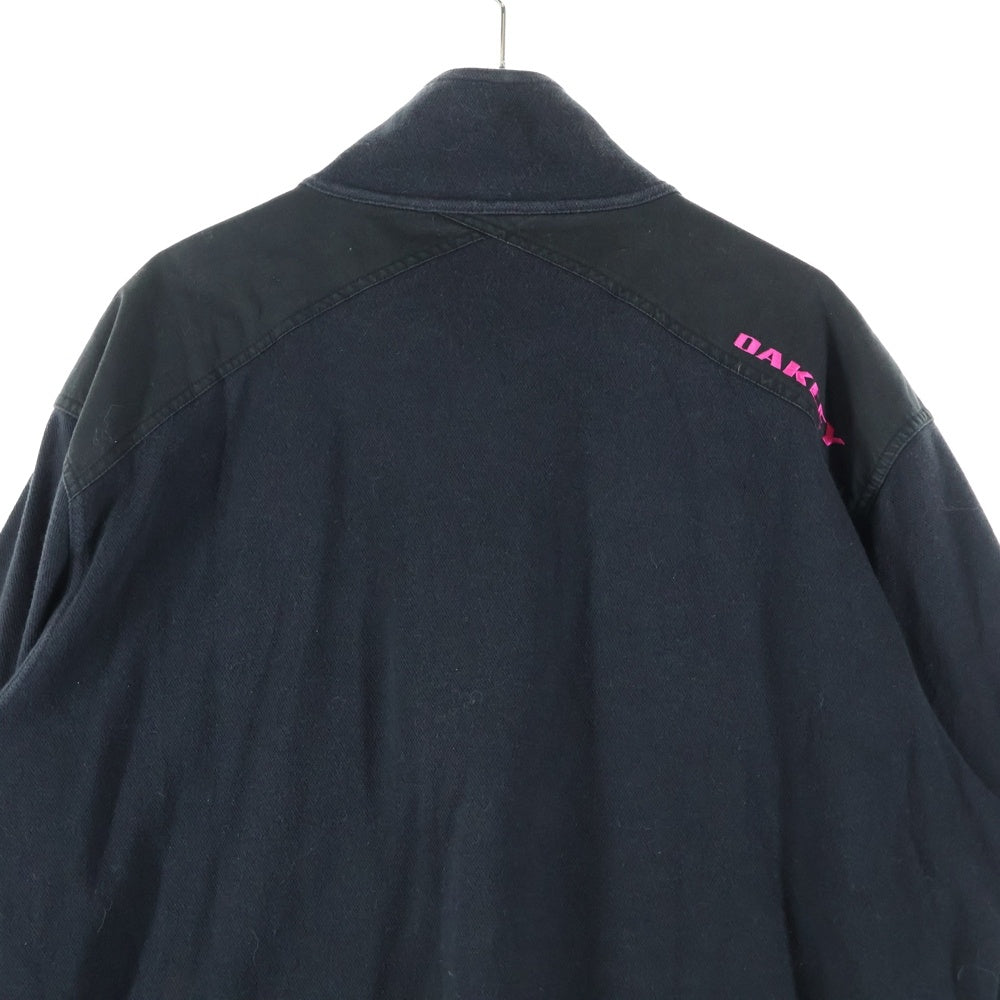 OAKLEY(オークリー) GOLF SHIRT ハーフジップ ロゴ刺繍ポロシャツ ブラック