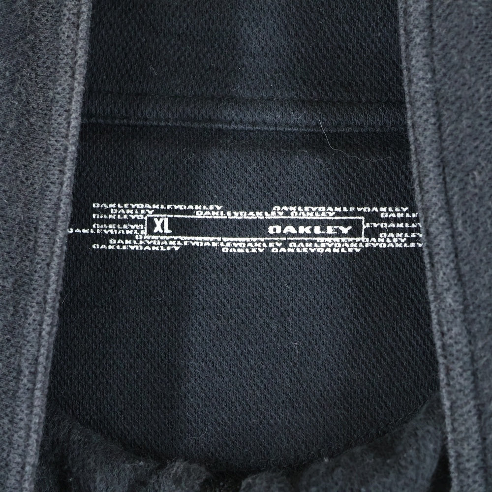 OAKLEY(オークリー) GOLF SHIRT ハーフジップ ロゴ刺繍ポロシャツ ブラック