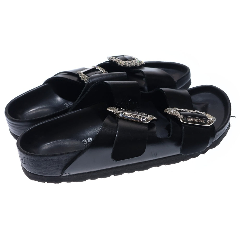 BIRKENSTOCK(ビルケンシュトック) Manolo Blahnik Arizona Crystal Buckle マノロブラニク クリスタルバックルサンダル ブラック レディース