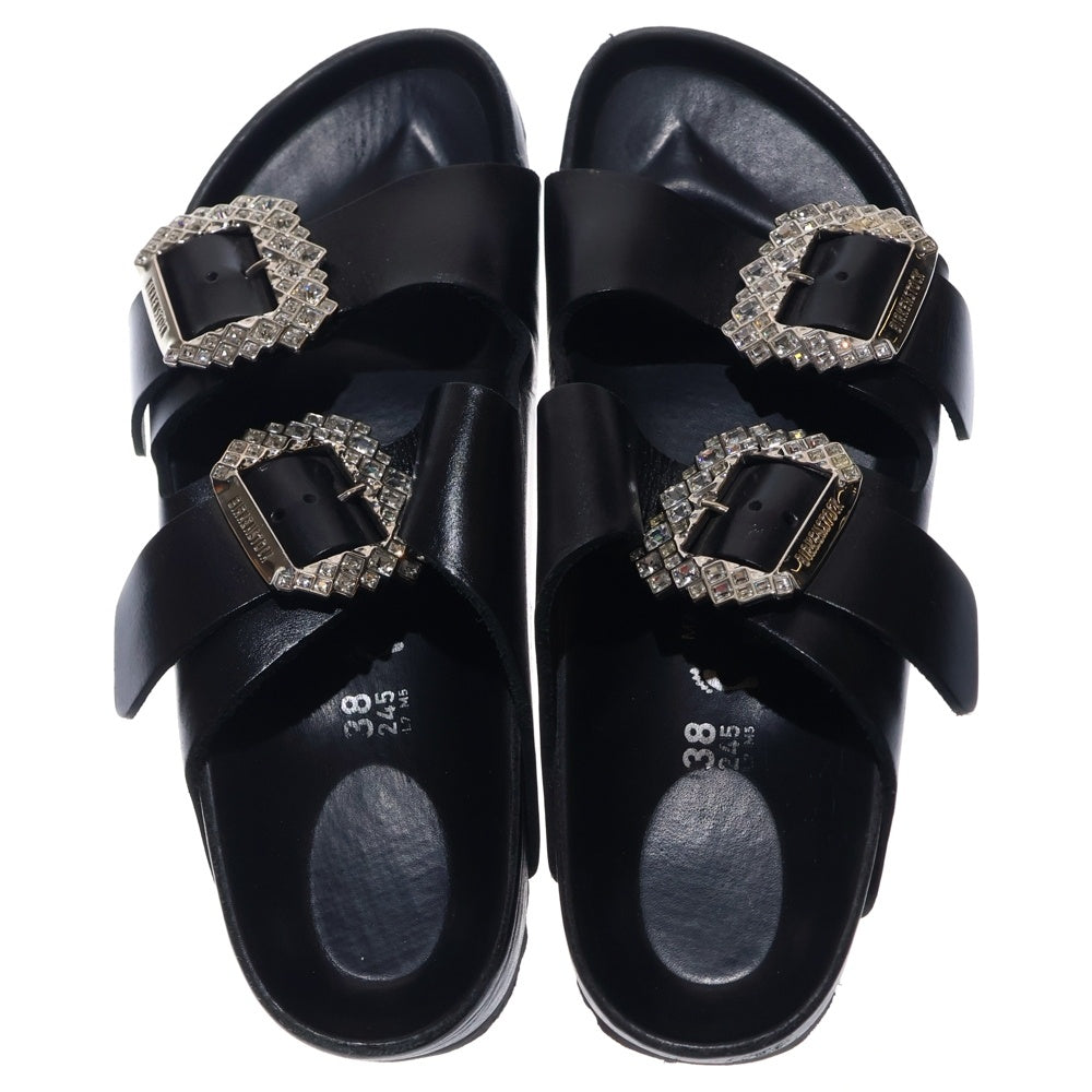 BIRKENSTOCK(ビルケンシュトック) Manolo Blahnik Arizona Crystal Buckle マノロブラニク クリスタルバックルサンダル ブラック レディース
