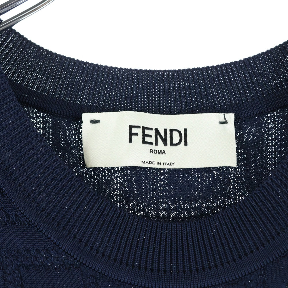FENDI(フェンディ) FF Logo Knit Shirt FFロゴ ニットワンピース レディース ネイビー FZDA93 ABWQ