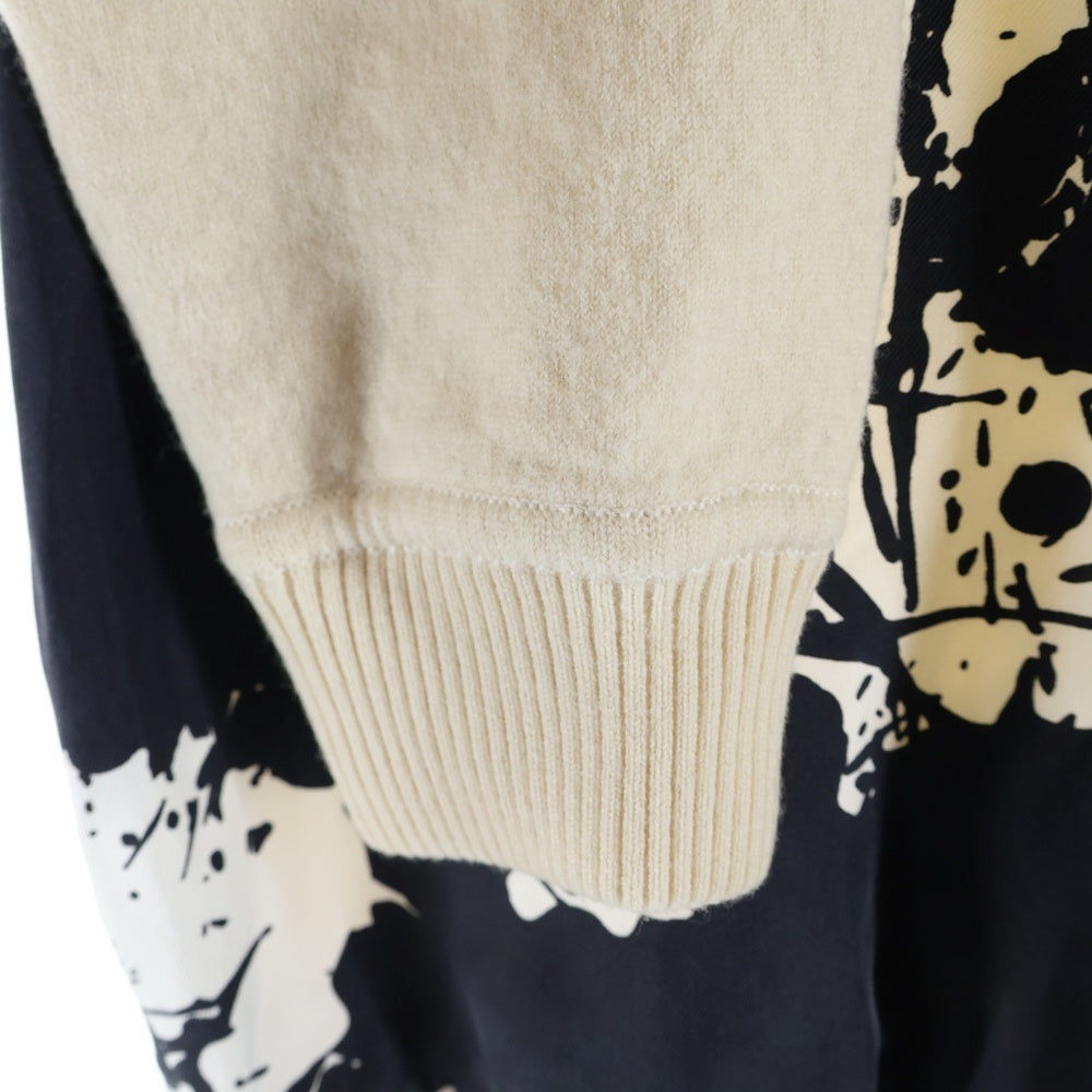 HERMES(エルメス) Wool Knit Sweater シルク切替 ウールニットセーター アイボリー
