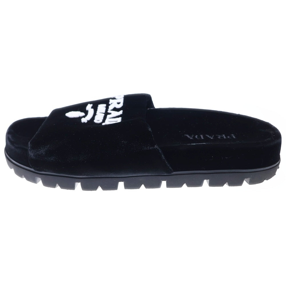 PRADA(プラダ) Velvet Flats ベロアサンダル ブラック