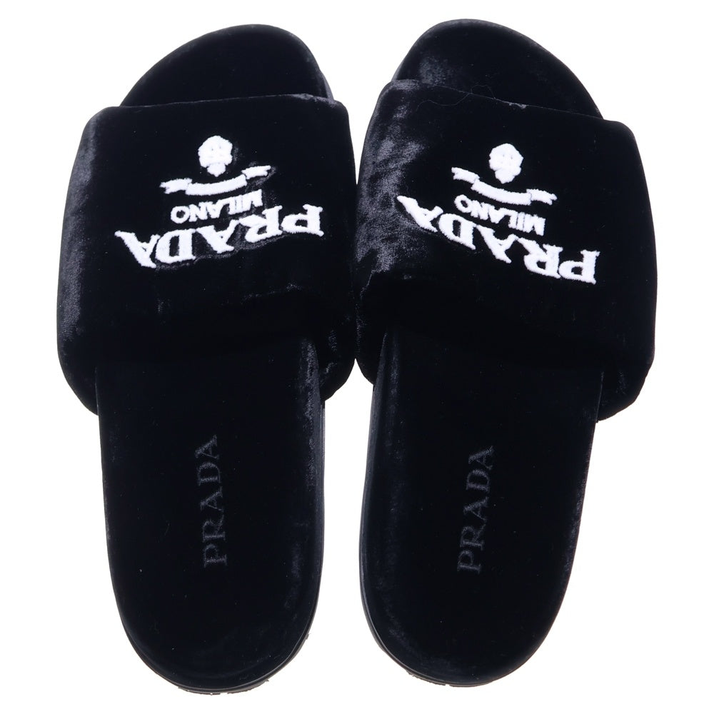 PRADA(プラダ) Velvet Flats ベロアサンダル ブラック