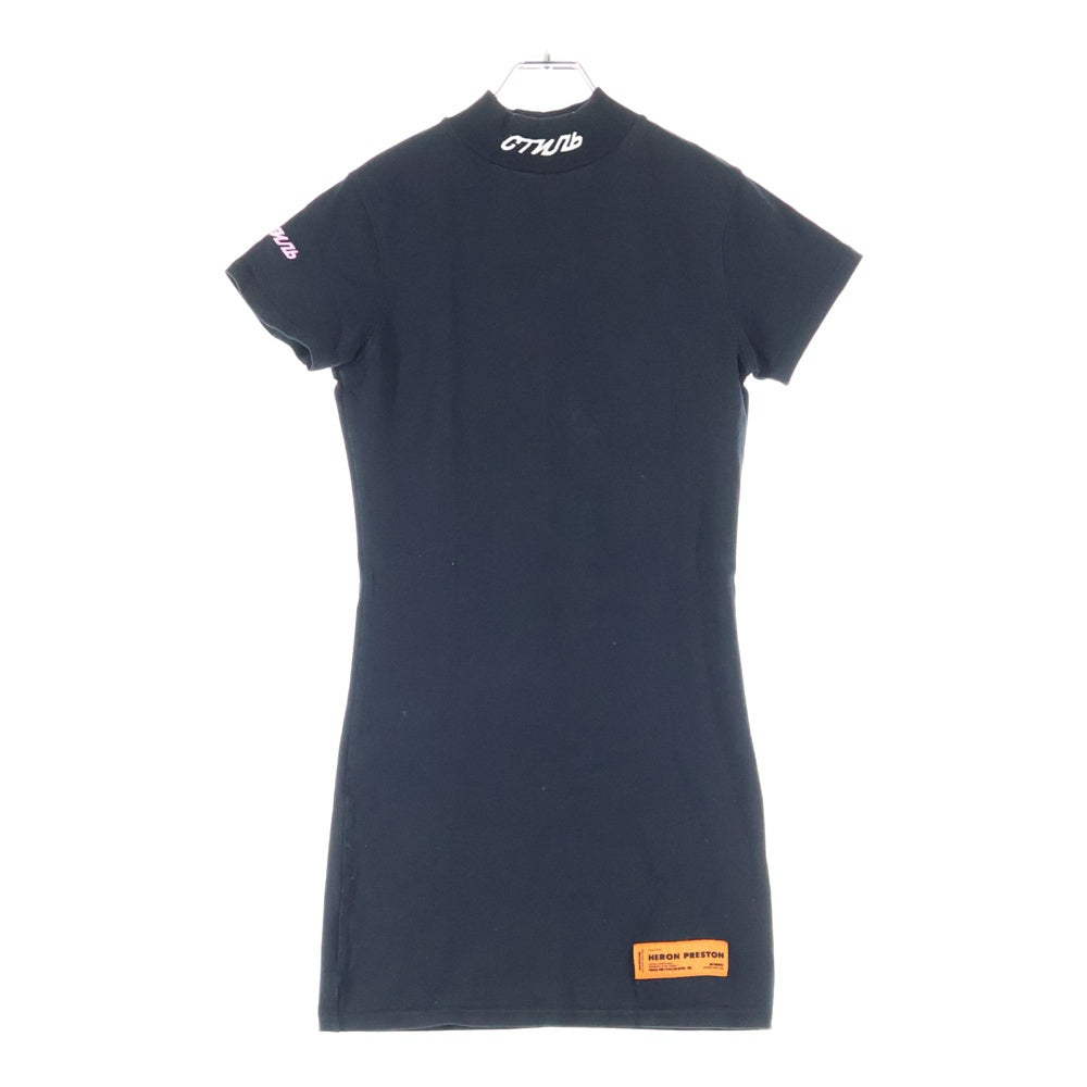 HERON PRESTON(ヘロンプレストン) Mini Dress 半袖Tシャツ ミニドレス ブラック HWDB011R19600022