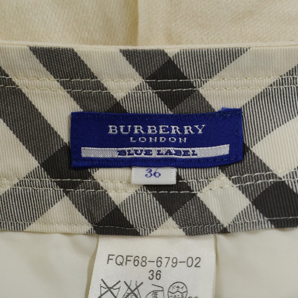 BURBERRY BLUE LABEL(バーバリーブルーレーベル) Skirt カシミヤ混 スカート レディース アイボリー FQF68-679-02