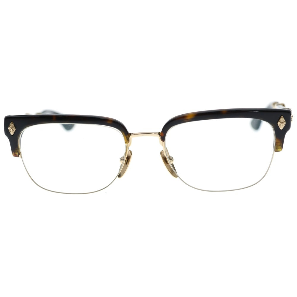CHROME HEARTS(クロムハーツ) EVAGILIST DT/GP ダガーテンプル ウェリントン アイウェア サングラス 眼鏡 ブラウン/ゴールド