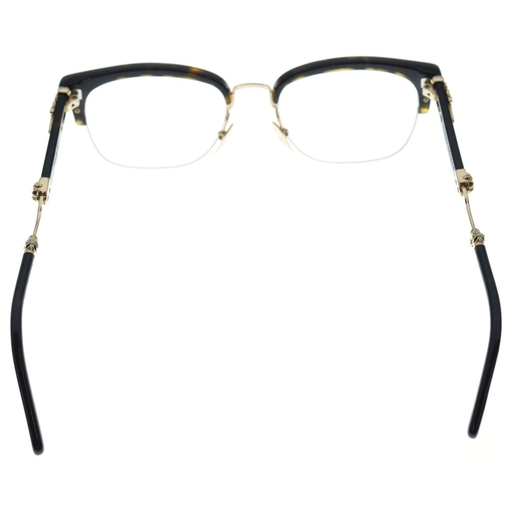 CHROME HEARTS(クロムハーツ) EVAGILIST DT/GP ダガーテンプル ウェリントン アイウェア サングラス 眼鏡 ブラウン/ゴールド