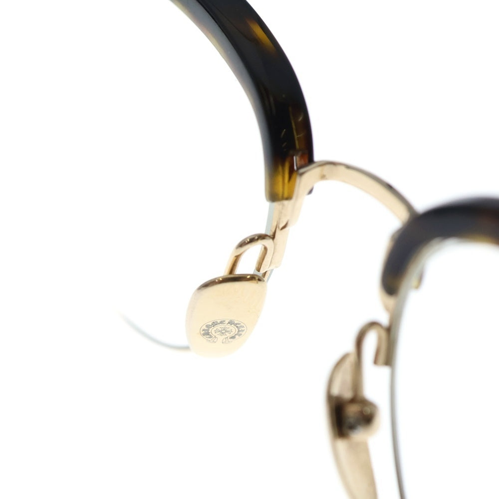 CHROME HEARTS(クロムハーツ) EVAGILIST DT/GP ダガーテンプル ウェリントン アイウェア サングラス 眼鏡 ブラウン/ゴールド