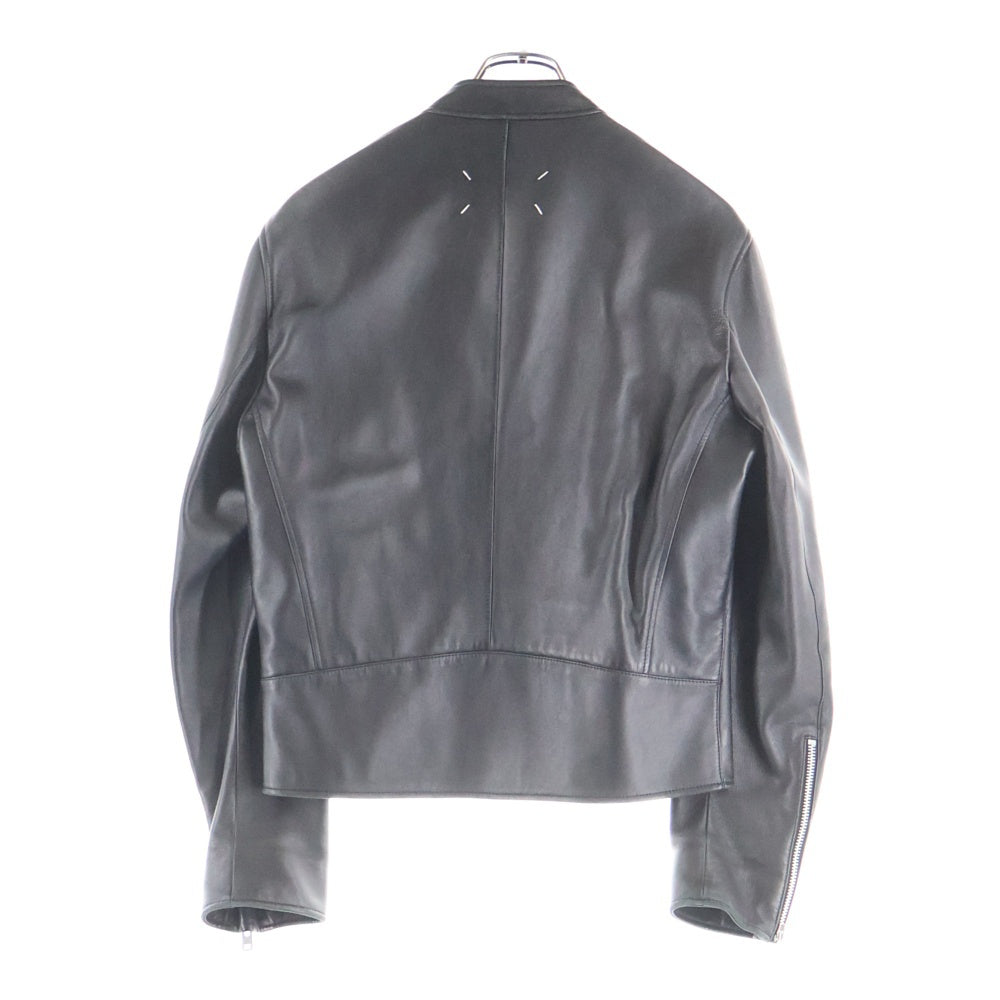 Maison Margiela 14(メゾンマルジェラ) 22SS 5-ZIP LEATHER JACKET 八の字 ラムレザー シングルライダース ジャケット ハの字 ブラック S50AM0489 SY1460