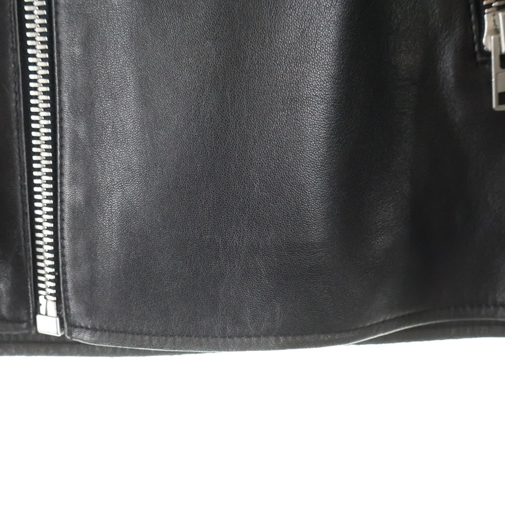 Maison Margiela 14(メゾンマルジェラ) 22SS 5-ZIP LEATHER JACKET 八の字 ラムレザー シングルライダース ジャケット ハの字 ブラック S50AM0489 SY1460