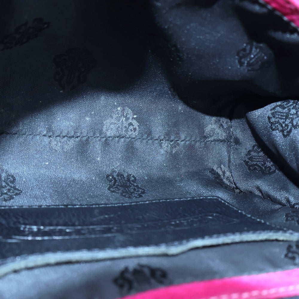 CHROME HEARTS(クロムハーツ) DOC ADAMS BSフレアモチーフ スウェードレザー ハンドバッグ ピンク