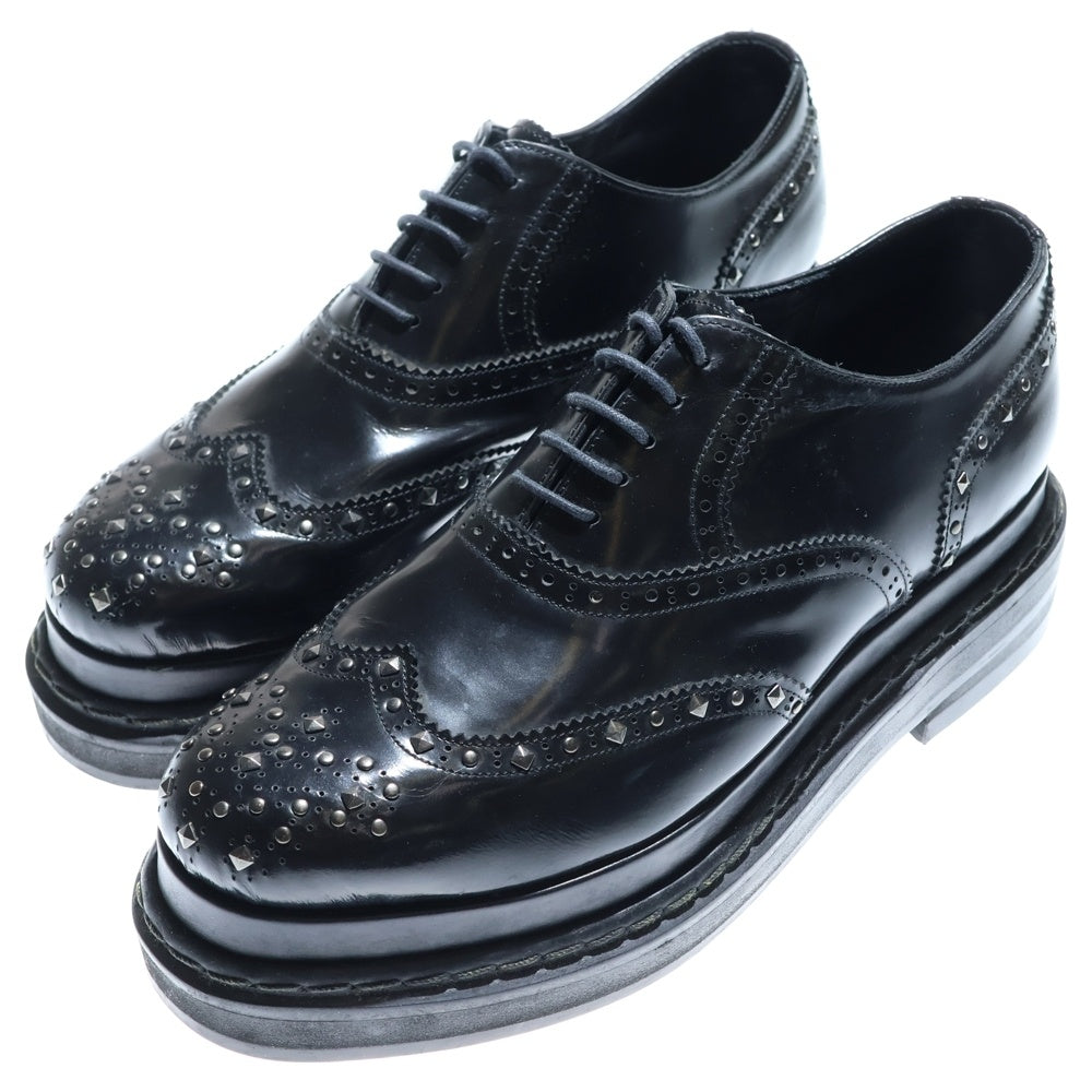 MIHARA YASUHIRO(ミハラヤスヒロ) スタッズ装飾 レースアップドレスシューズ ブラック