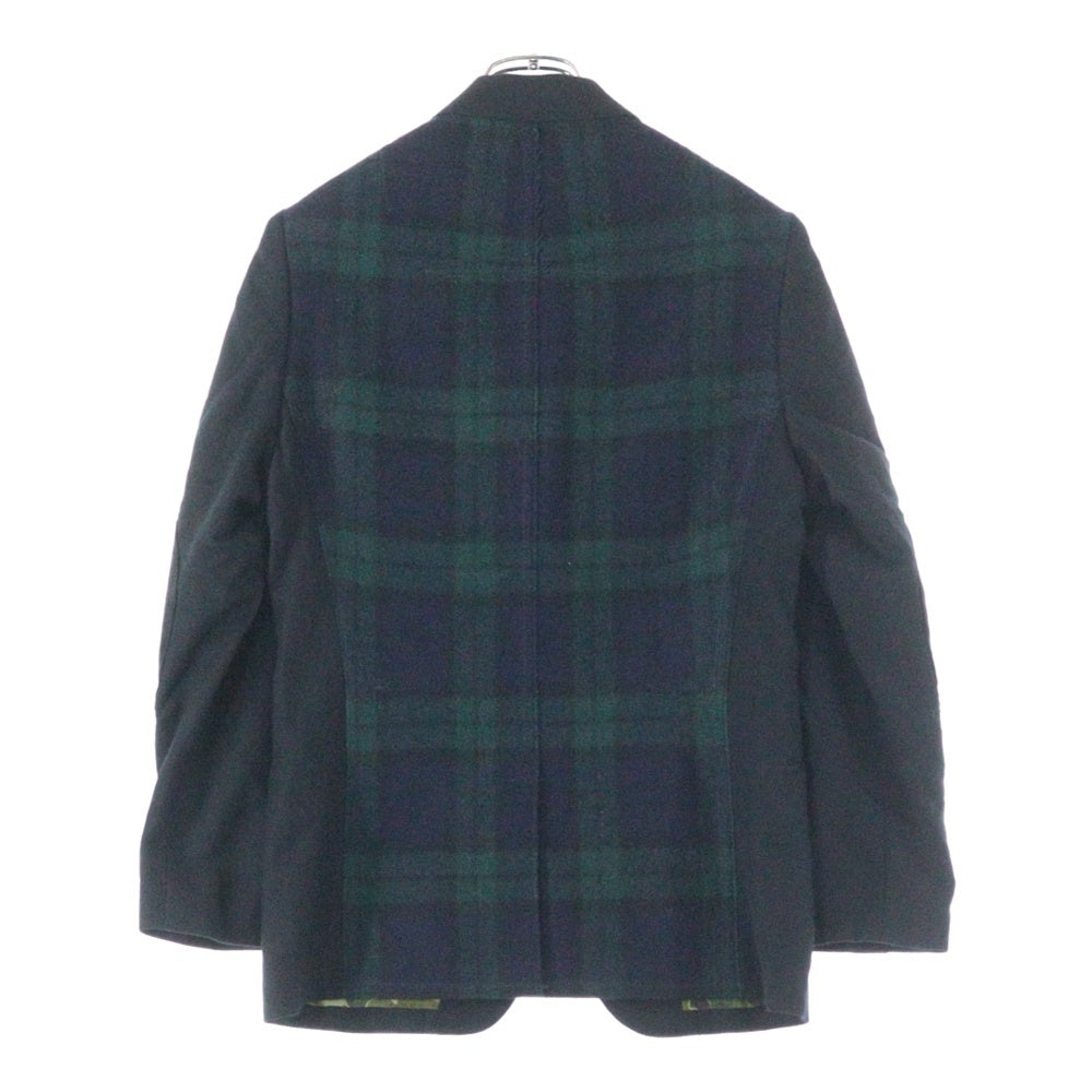 JUNYA WATANABE COMME des GARCONS(ジュンヤワタナベ コムデギャルソン) エルボーパッチ バックニット切り替え 裏地カモ テーラードジャケット ブラック/グリーン