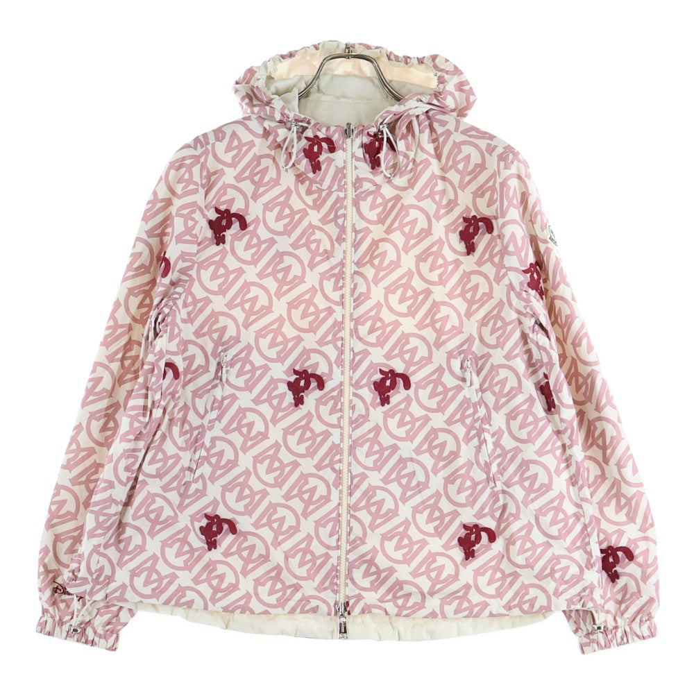 MONCLER(モンクレール) ×Disney LOGO JACKET ディズニー リバーシブル 総柄ロゴ ジップアップフーディジャケット ピンク I10931A00074