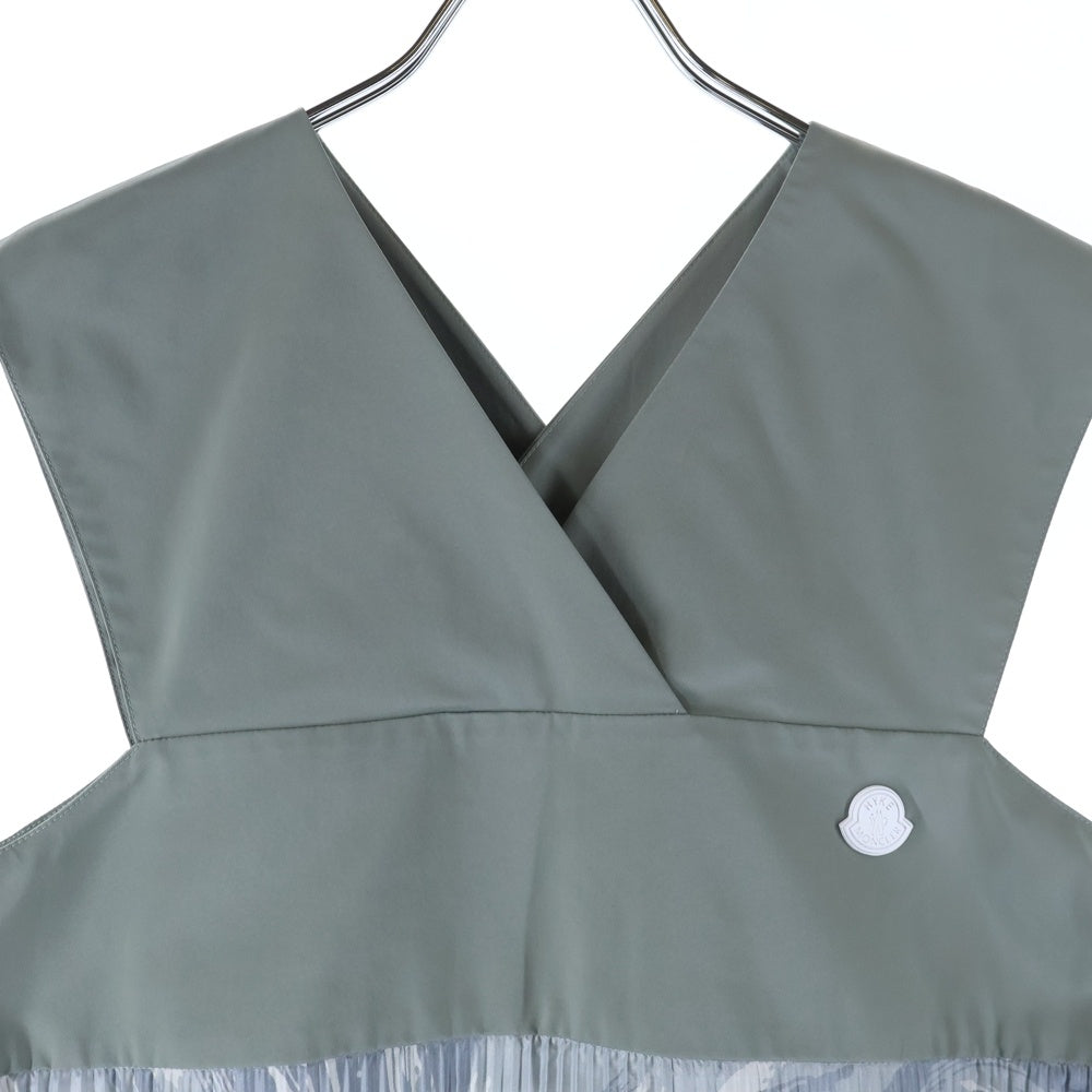 MONCLER(モンクレール) 22AW ×HYKE PLEATS ONE PIECE ハイク プリーツ マキシ ワンピース グレー レディース H209K2G00001