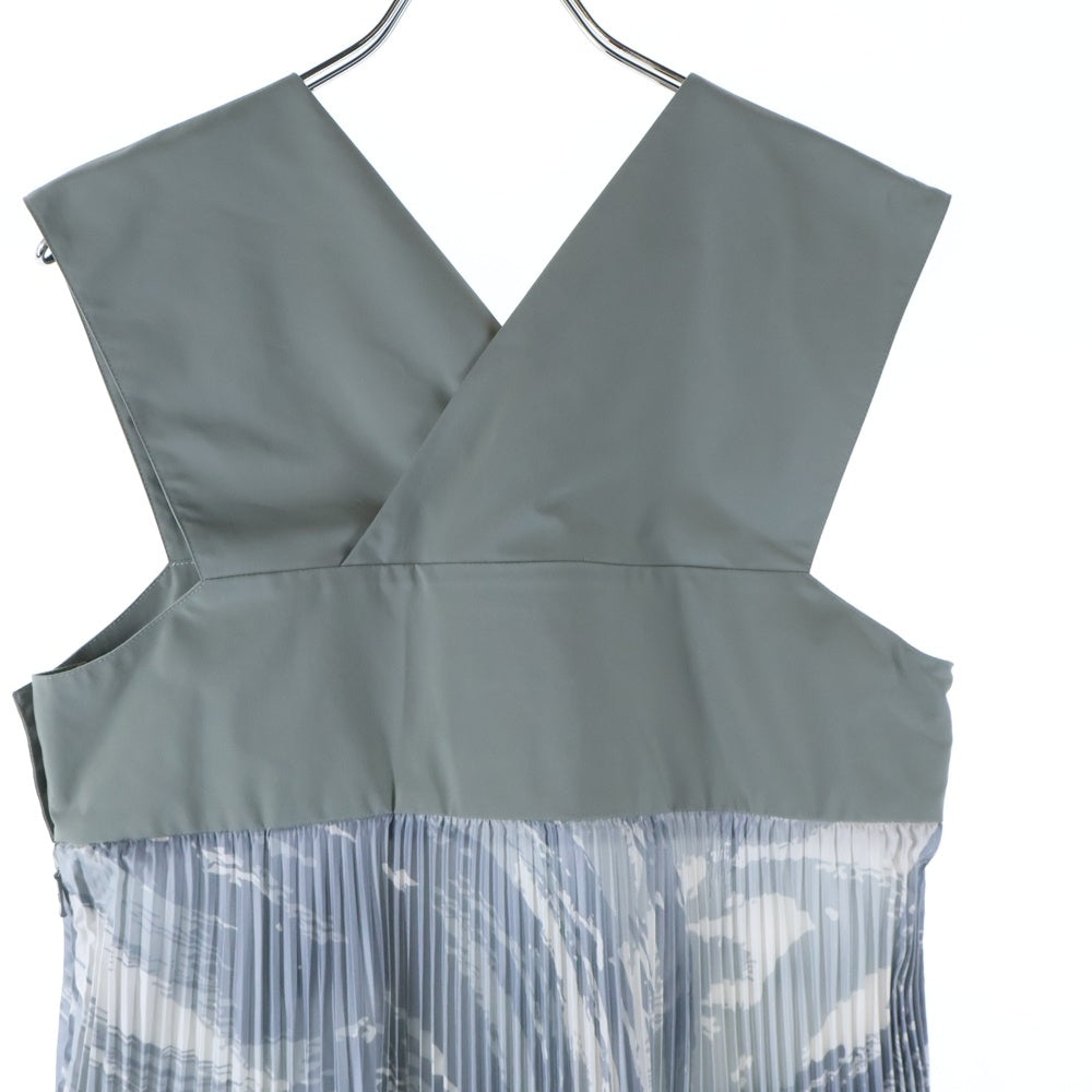 MONCLER(モンクレール) 22AW ×HYKE PLEATS ONE PIECE ハイク プリーツ マキシ ワンピース グレー レディース H209K2G00001