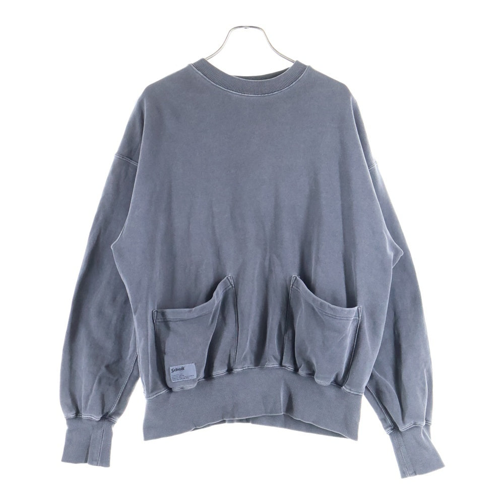 SCHOTT(ショット) SOUVENIR CREW SWEAT スーベニア 虎刺繍 クルーネックスウェットトレーナー グレー