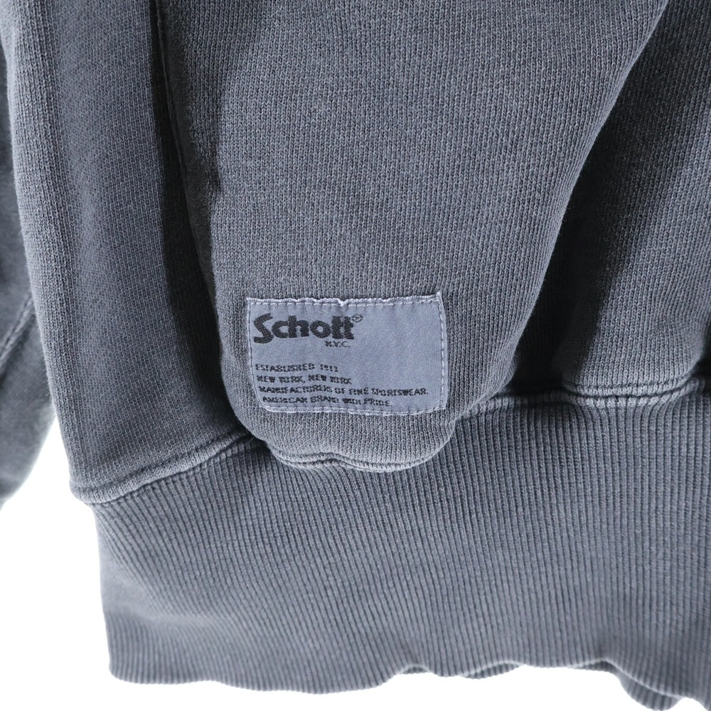SCHOTT(ショット) SOUVENIR CREW SWEAT スーベニア 虎刺繍 クルーネックスウェットトレーナー グレー