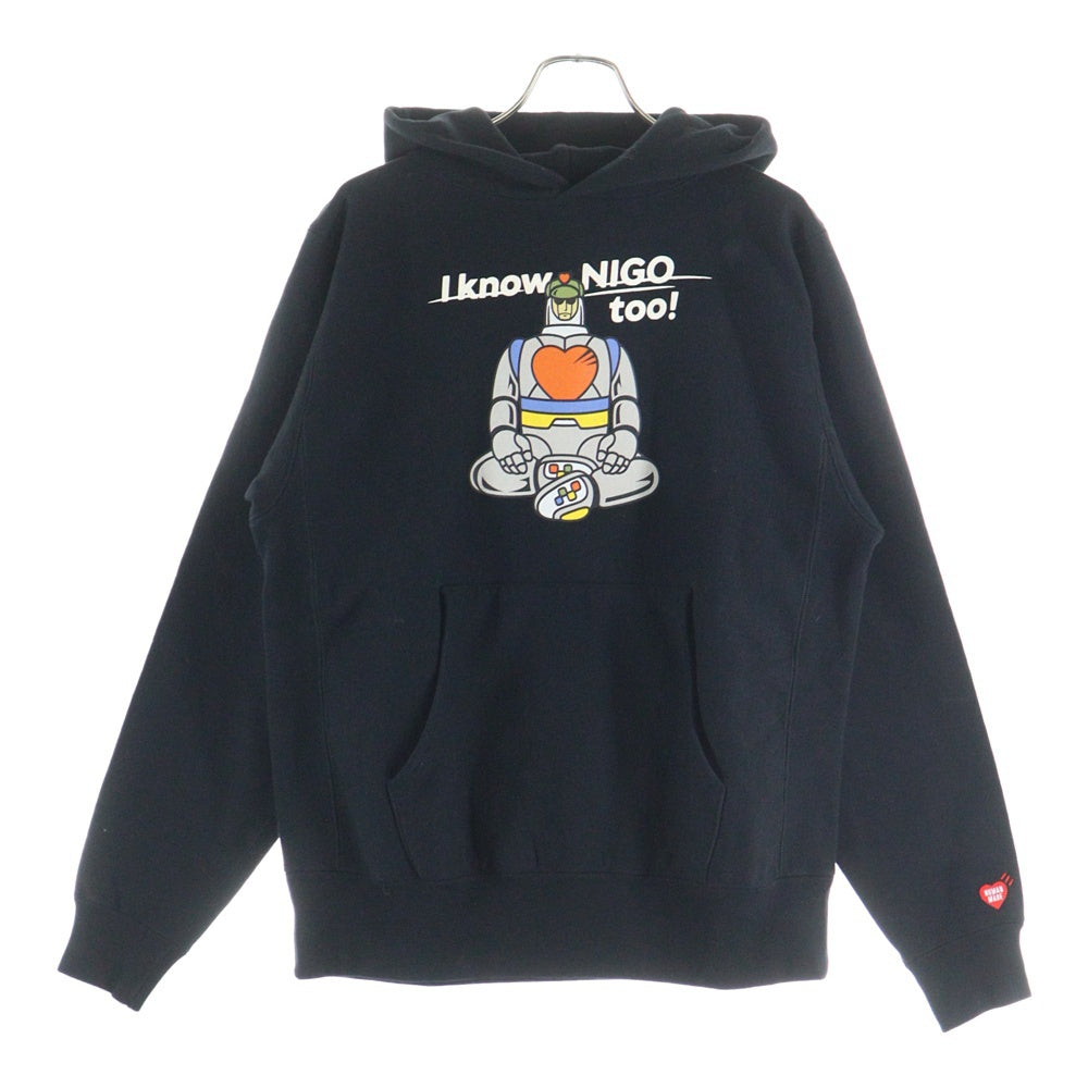 HUMAN MADE(ヒューマンメイド) I KNOW NIGO TOO HOODIE ニゴー プルオーバースウェットパーカー フーディー ブラック