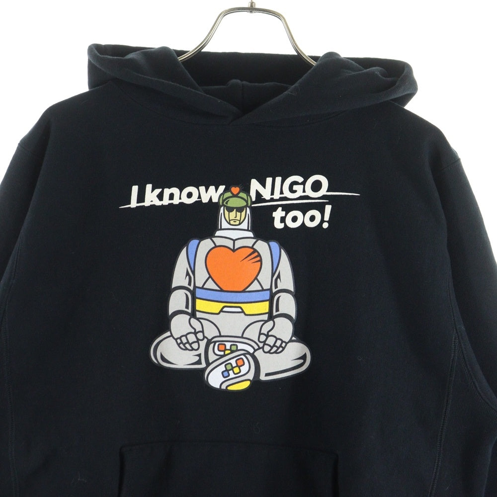 HUMAN MADE(ヒューマンメイド) I KNOW NIGO TOO HOODIE ニゴー プルオーバースウェットパーカー フーディー ブラック
