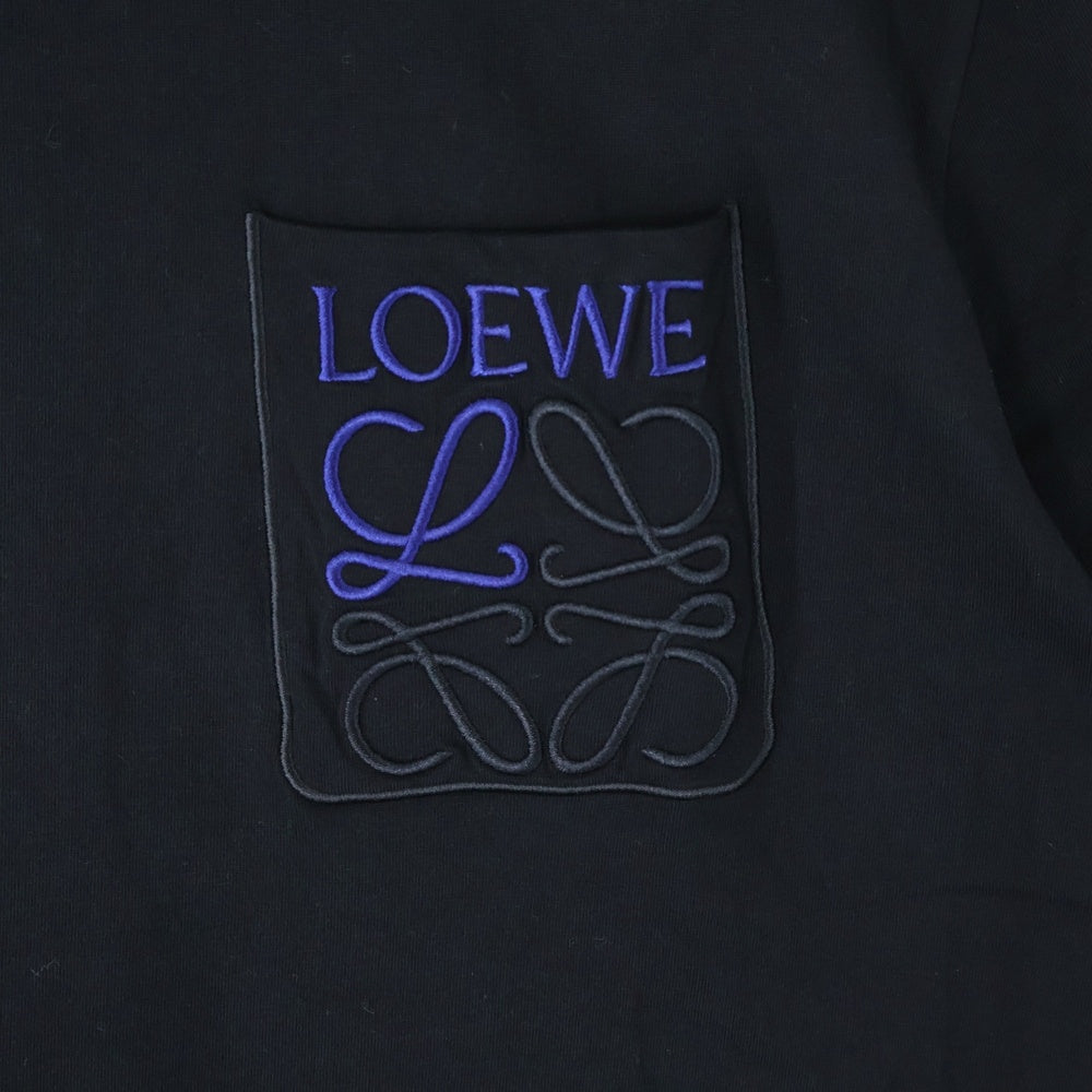 LOEWE(ロエベ) Anagram Pocket T-Shirt アナグラムロゴ刺繍 半袖Tシャツ ブラック H526Y22X99