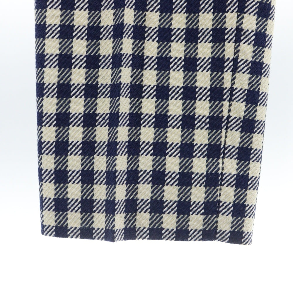 ami paris(アミパリス) ウール混 コットンストレート チェック スラックスパンツ ベージュ/ブラック レディース FTR021.CO0018