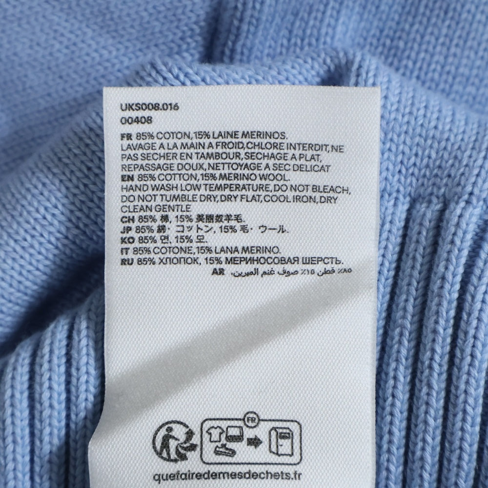ami paris(アミパリス) ロゴ刺繍 クルーネックニットセーター ブルー UKS008.016