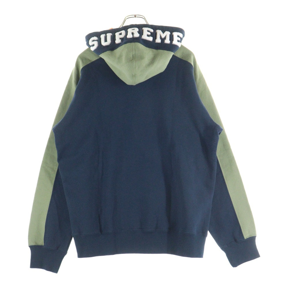 SUPREME(シュプリーム) 18AW Paneled Hooded Sweatshirt パネルド プルオーバースウェットパーカー フーディー ネイビー