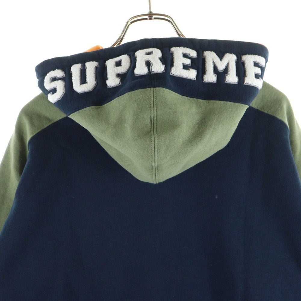 SUPREME(シュプリーム) 18AW Paneled Hooded Sweatshirt パネルド プルオーバースウェットパーカー フーディー ネイビー