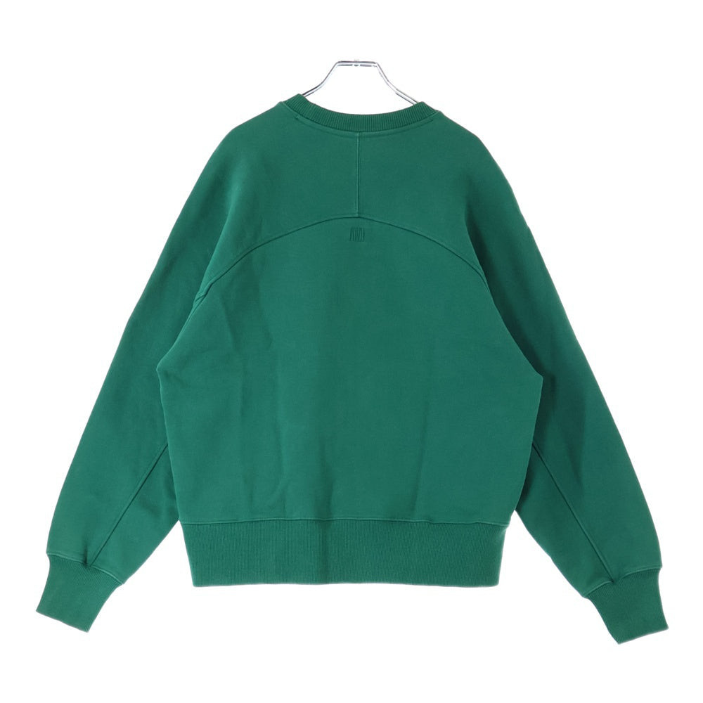 AMI Alexandre Mattiussi(アミアレクサンドルマテュッシ) Sweatshirt ハートロゴ刺繍 クルーネックスウェットトレーナー グリーン A21FJ028.747