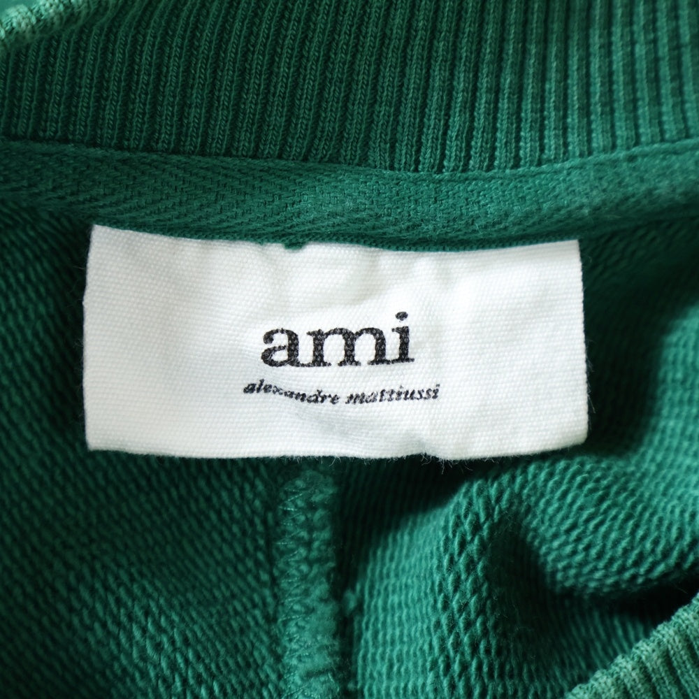 AMI Alexandre Mattiussi(アミアレクサンドルマテュッシ) Sweatshirt ハートロゴ刺繍 クルーネックスウェットトレーナー グリーン A21FJ028.747