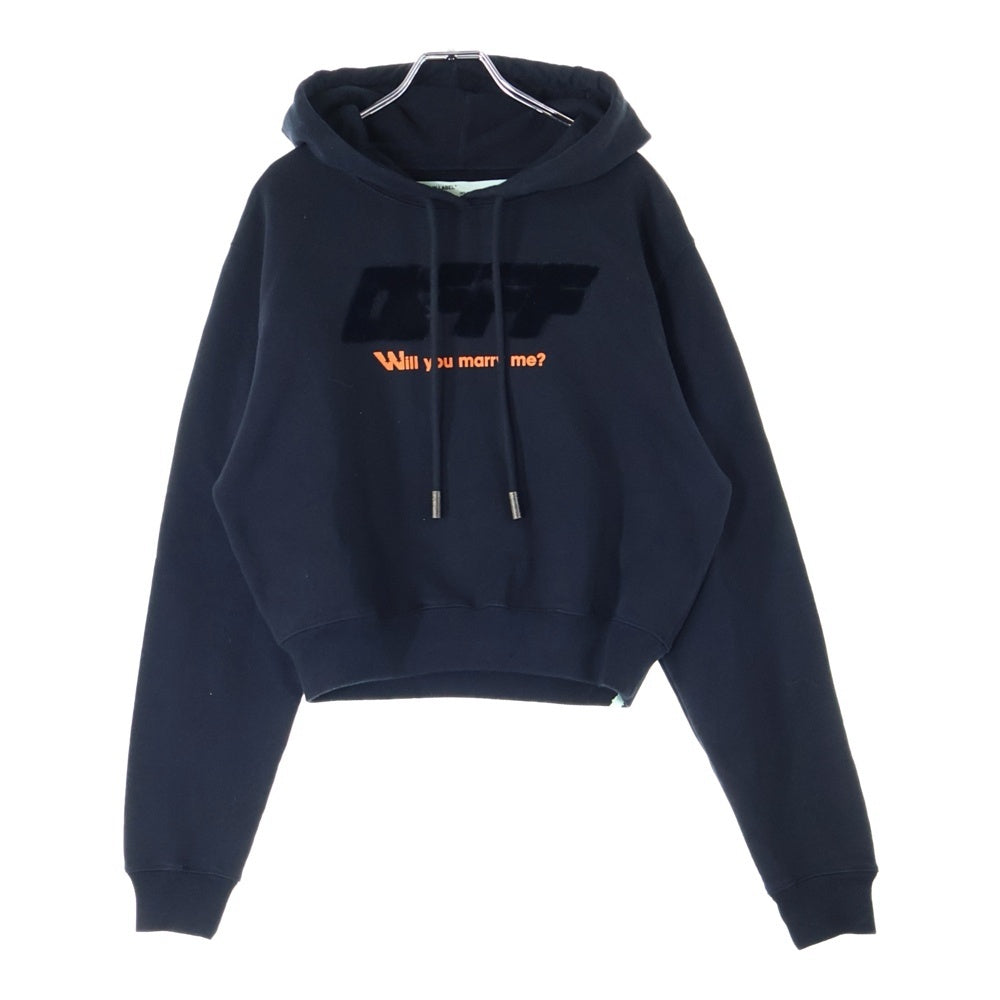 OFF-WHITE(オフホワイト) 16AW Cropped Hoodie クロップド プルオーバースウェットパーカー フーディー ブラック レディース OWBB016F18003058