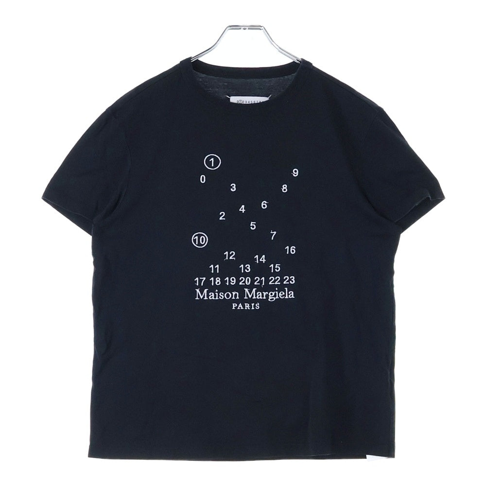 Maison Margiela 1 10(メゾンマルジェラ 1 10) 23SS T-Shirt ロゴ刺繍 半袖Tシャツ ブラック S50GC0684 S22816