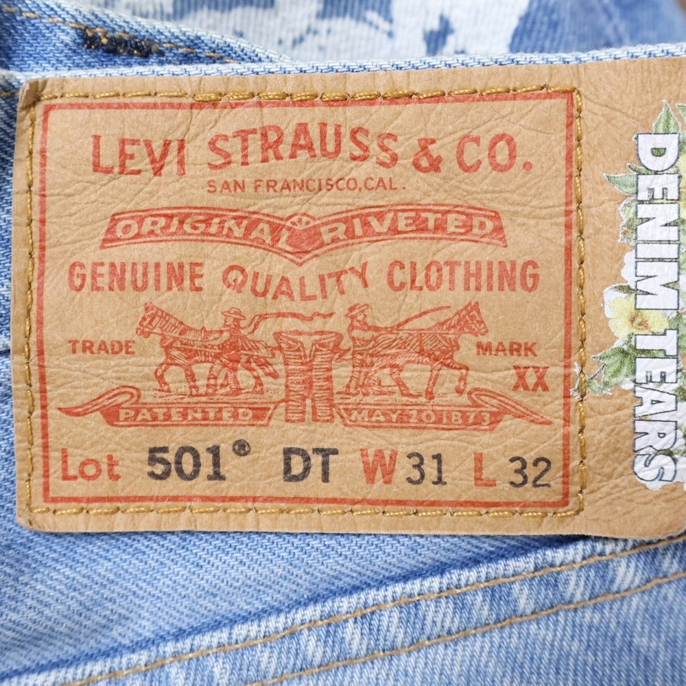 DENIM TEARS(デニムティアーズ) ×Levi's 501 Denim Pants リーバイス 花柄デニムパンツ ジーンズ インディゴ PC9-A1592-0001