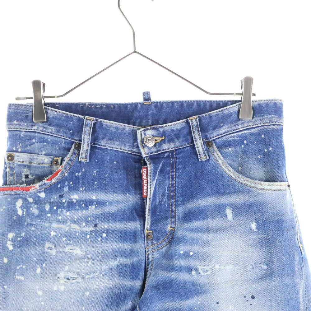 DSQUARED2(ディースクエアード) 22AW Sexy Twist Jean ダメージ加工 タイダイスキニーデニムパンツ インディゴ S74GU0644 S25030