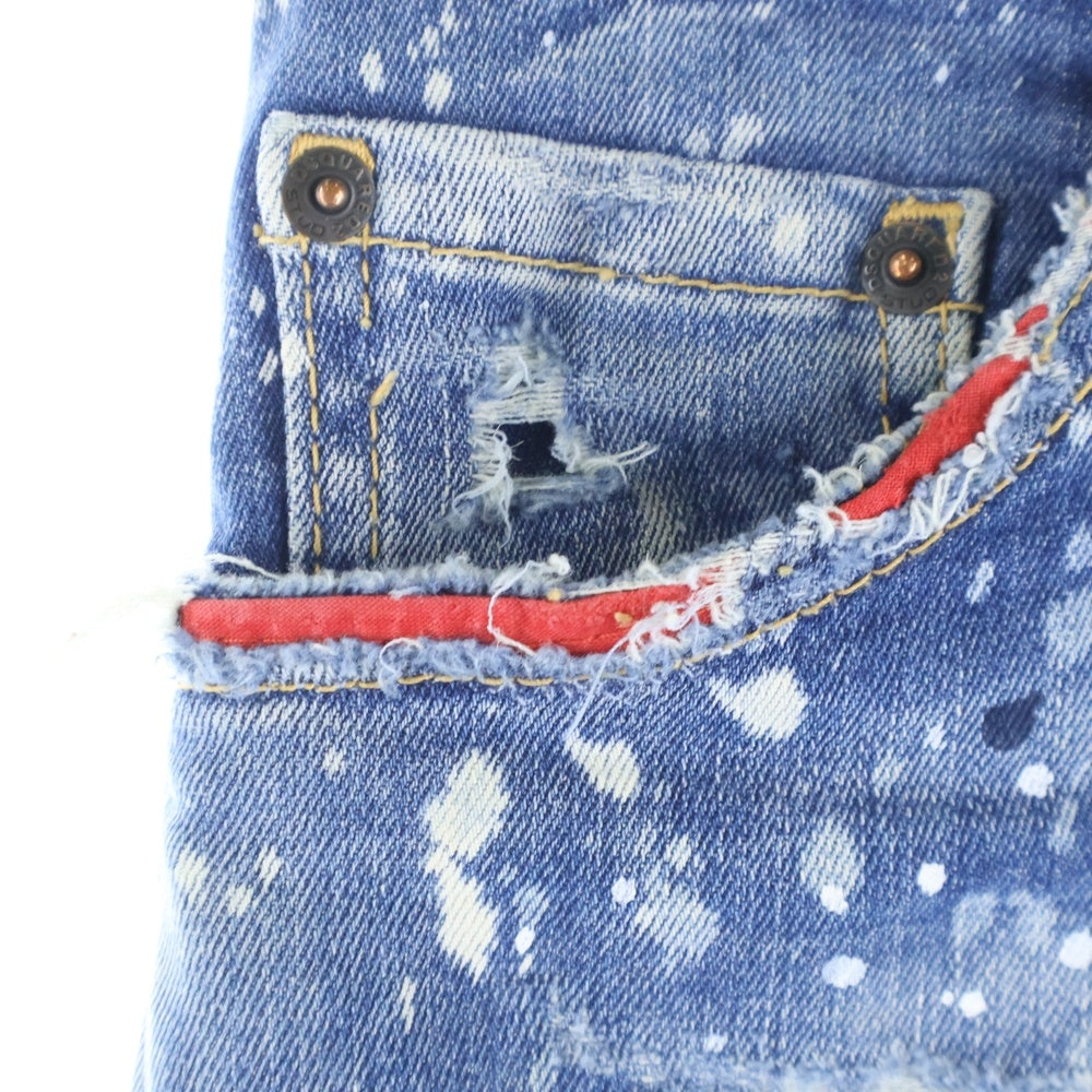 DSQUARED2(ディースクエアード) 22AW Sexy Twist Jean ダメージ加工 タイダイスキニーデニムパンツ インディゴ S74GU0644 S25030