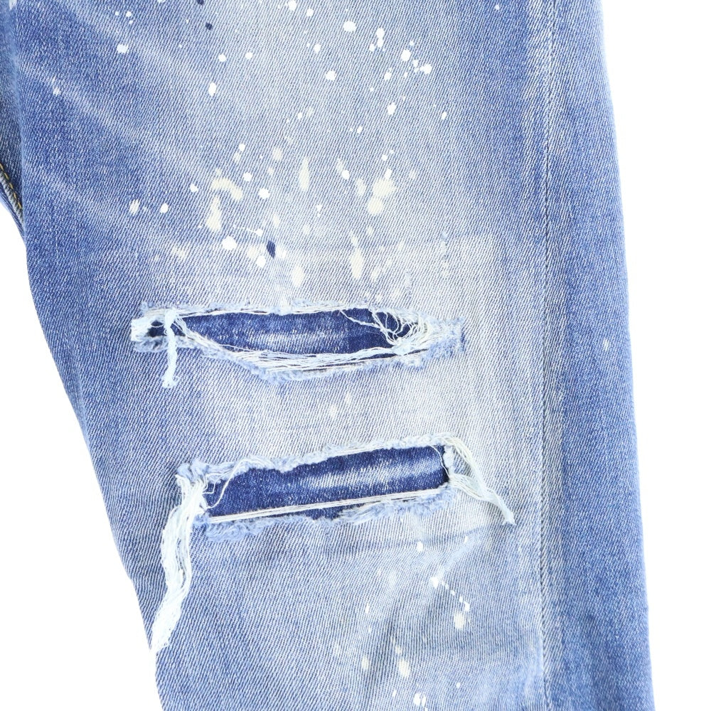 DSQUARED2(ディースクエアード) 22AW Sexy Twist Jean ダメージ加工 タイダイスキニーデニムパンツ インディゴ S74GU0644 S25030