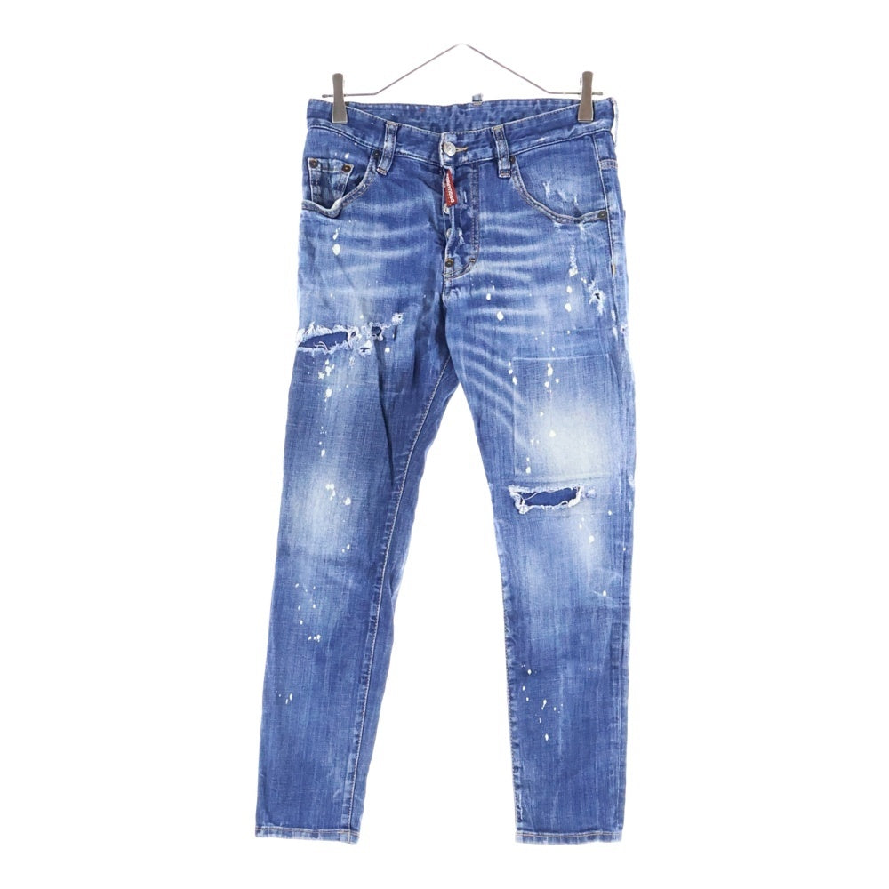 DSQUARED2(ディースクエアード) 20AW Skater Jean ダメージ加工 スキニーデニムパンツ インディゴ S71LB0774 S30342