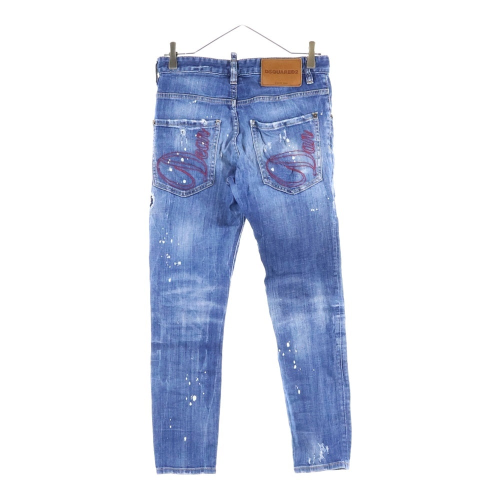 DSQUARED2(ディースクエアード) 20AW Skater Jean ダメージ加工 スキニーデニムパンツ インディゴ S71LB0774 S30342