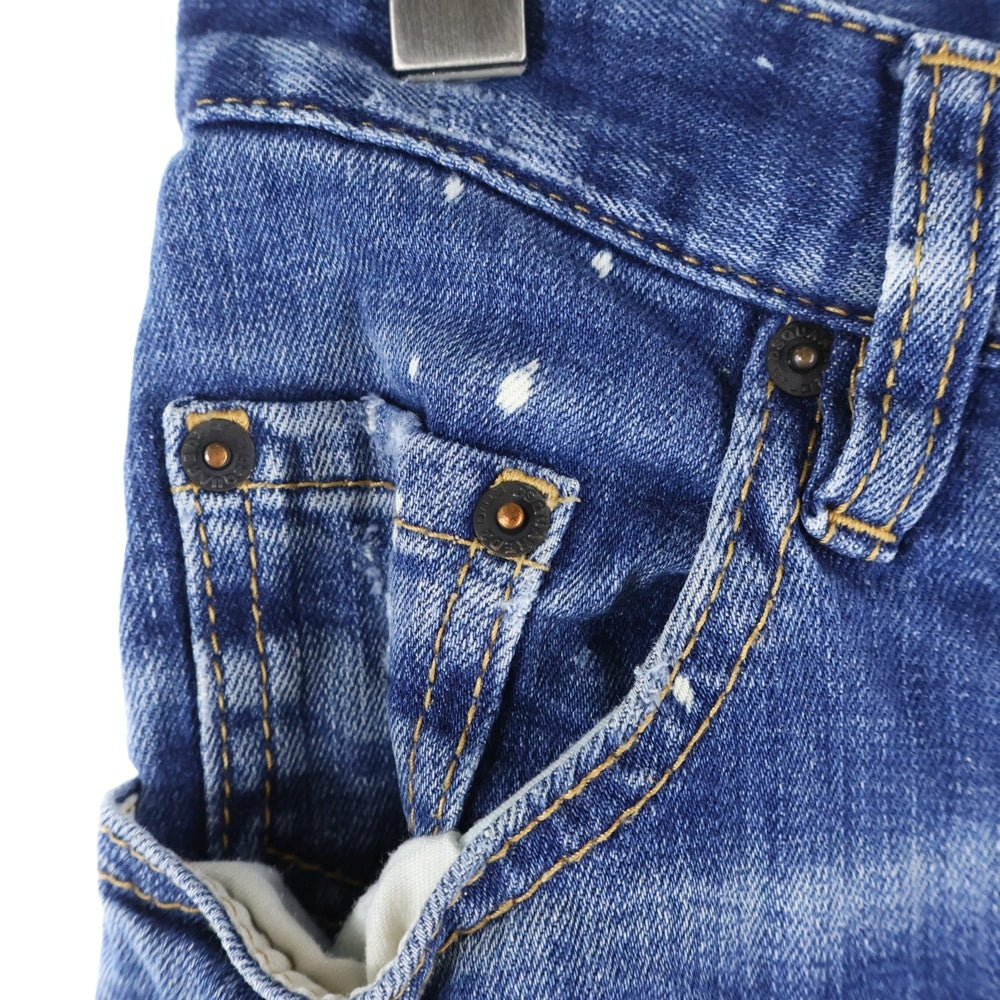 DSQUARED2(ディースクエアード) 20AW Skater Jean ダメージ加工 スキニーデニムパンツ インディゴ S71LB0774 S30342