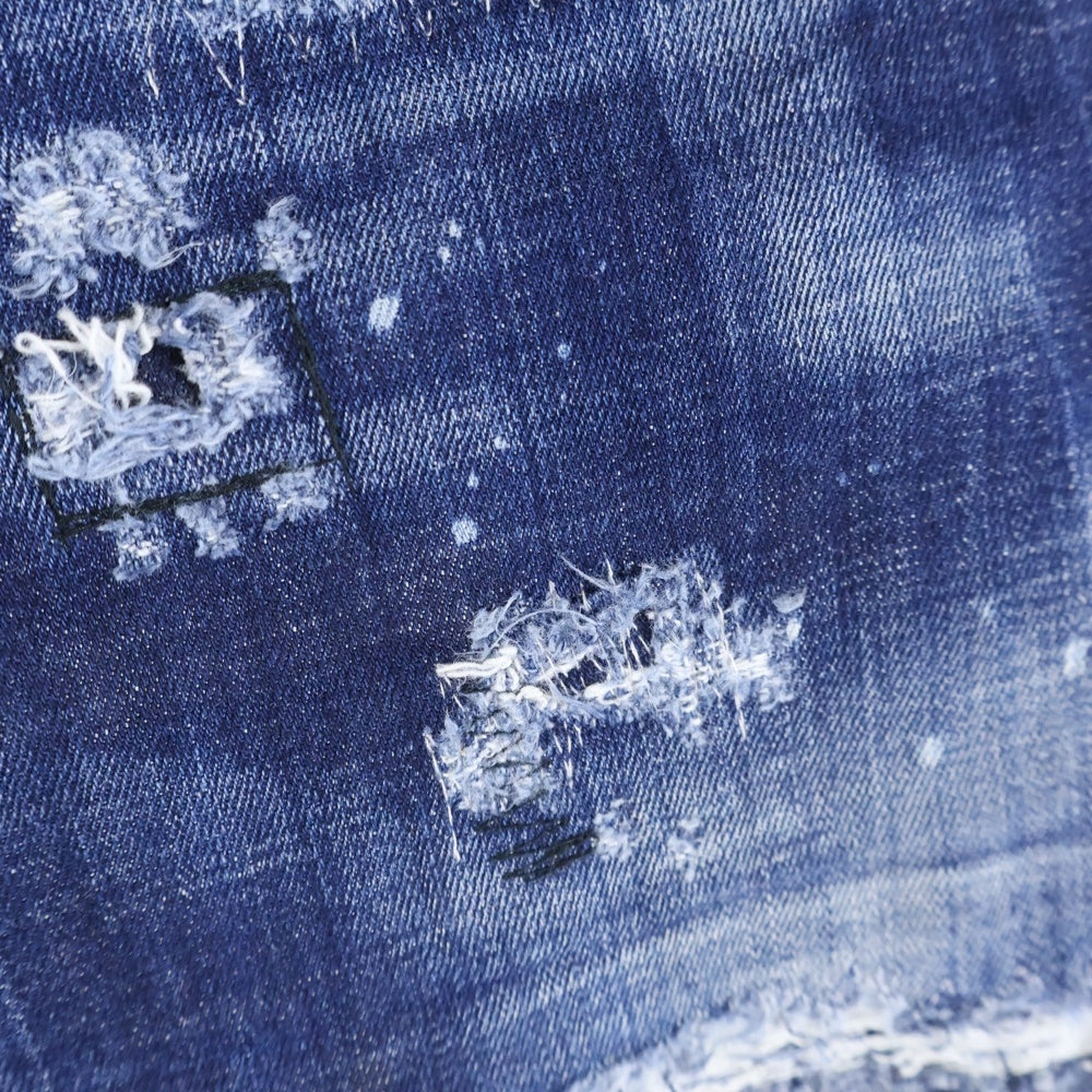 DSQUARED2(ディースクエアード) Sexy Twist Jean ダメージ加工 タイダイスキニーデニムパンツ インディゴ レディース