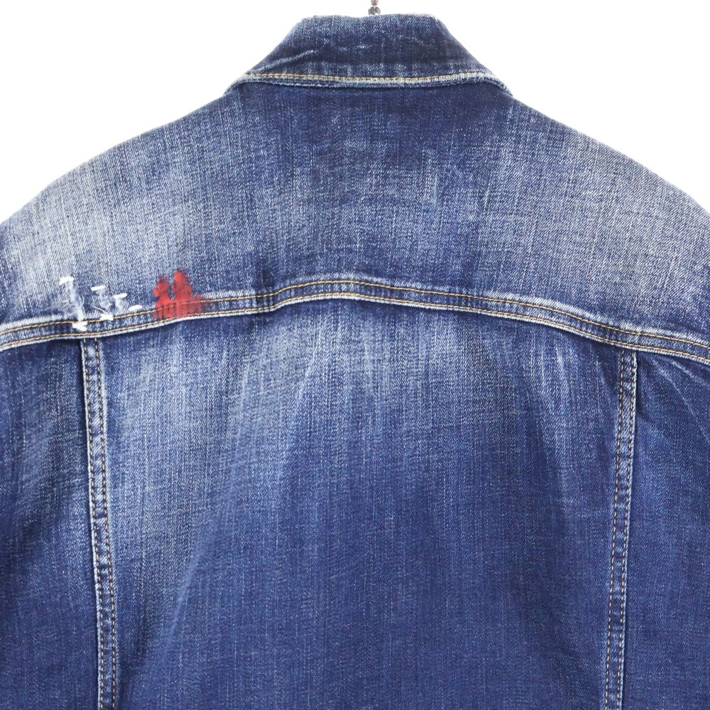 DSQUARED2(ディースクエアード) 22AW Dan Jean Jacket ダメージ加工 ペイントデニムジャケット インディゴ