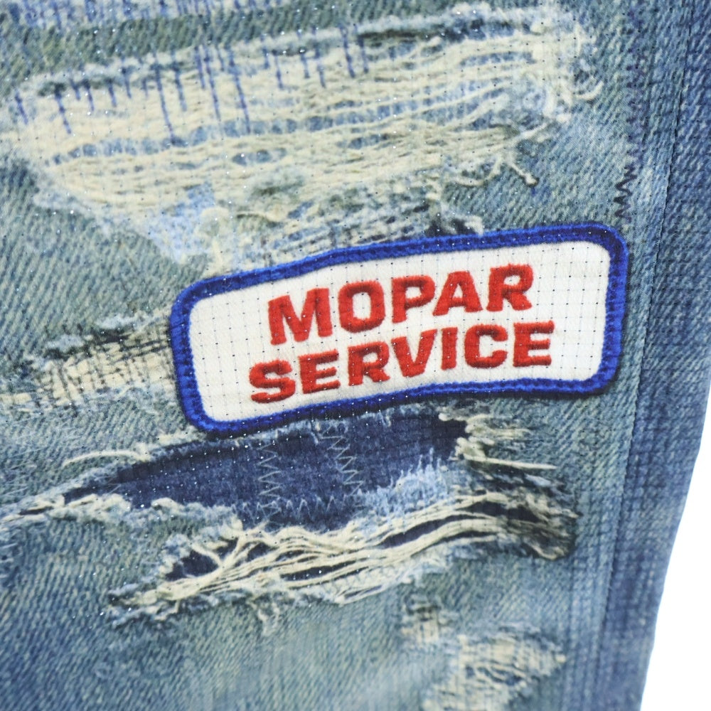 HYSTERIC GLAMOUR(ヒステリックグラマー) Nylon Pants デニム柄スキニーパンツ インディゴ 02191AP06