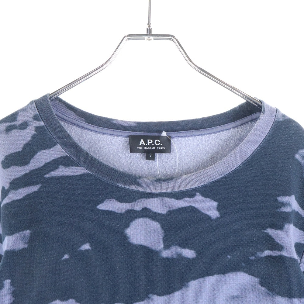 A.P.C(アーペーセー) Tie DieSweatshirt タイダイクルーネックスウェットトレーナー ネイビー