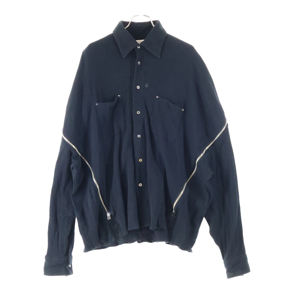 FACETASM(ファセッタズム) ZIP SHIRT ジップデザイン 長袖シャツ ブラック YA-SH-U02