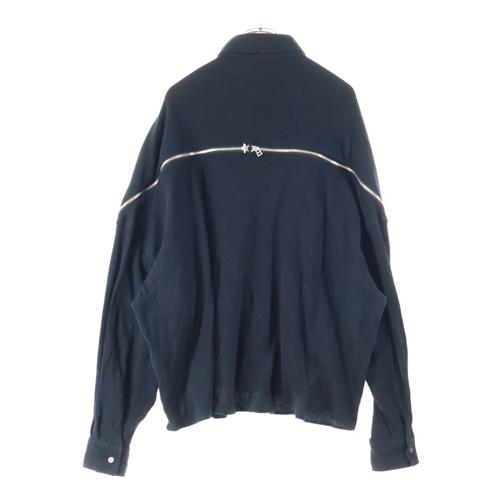 FACETASM(ファセッタズム) ZIP SHIRT ジップデザイン 長袖シャツ ブラック YA-SH-U02