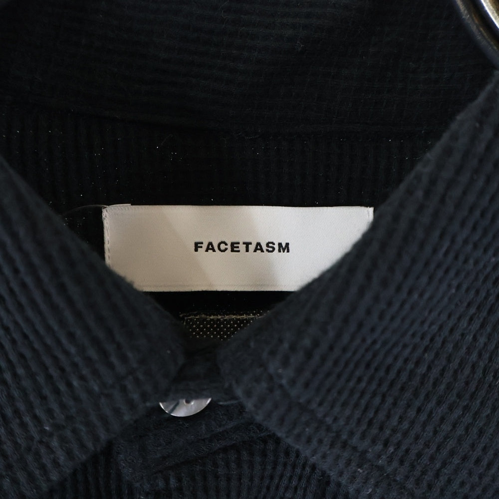 FACETASM(ファセッタズム) ZIP SHIRT ジップデザイン 長袖シャツ ブラック YA-SH-U02