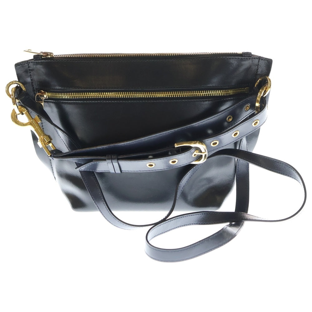 Sacai(サカイ) Trapezoid Pouch トラペゾイドポーチ レザーショルダーバッグ ブラック