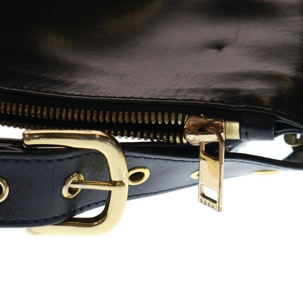Sacai(サカイ) Trapezoid Pouch トラペゾイドポーチ レザーショルダーバッグ ブラック